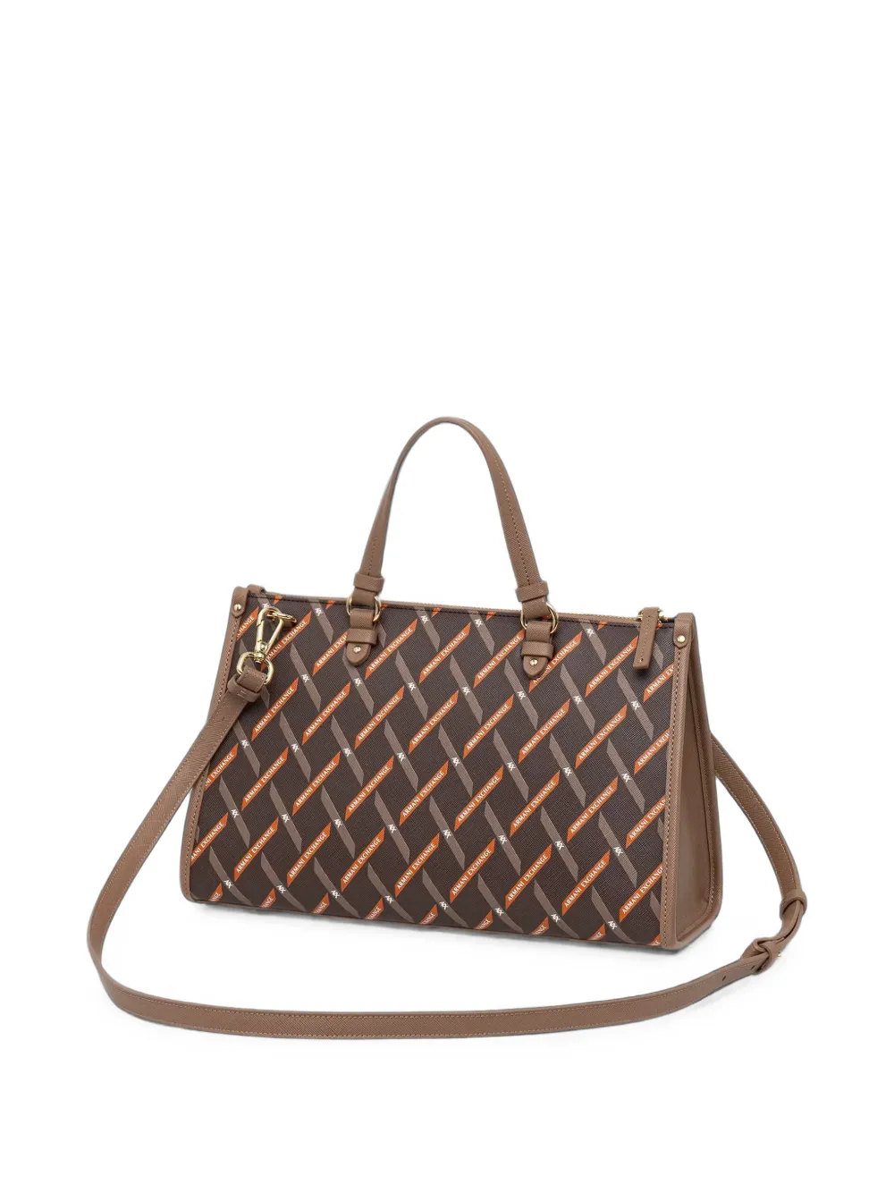 Armani Exchange Shopper met logoprint Bruin