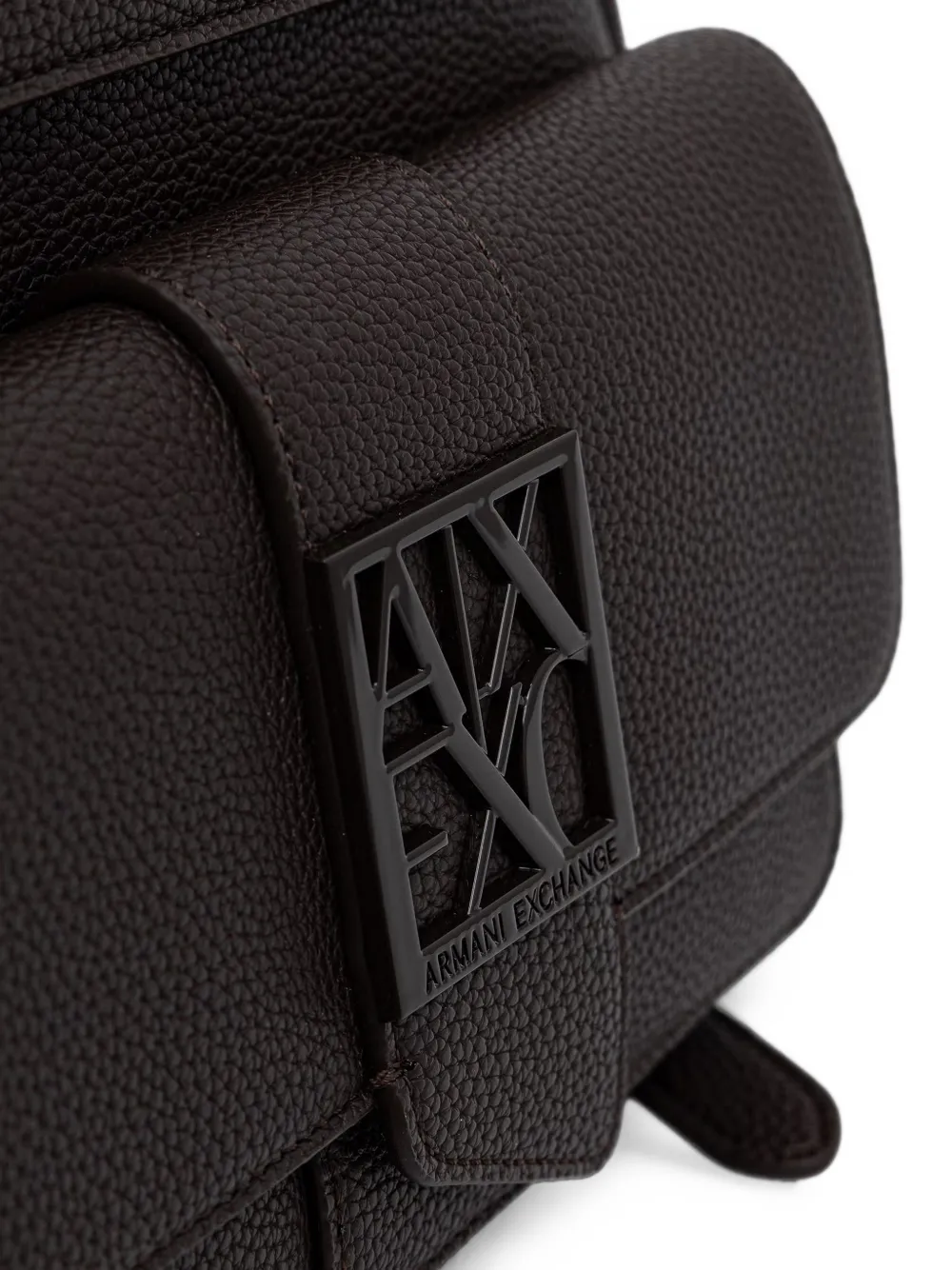 Armani Exchange logo-plaque pebbled backpack Bruin