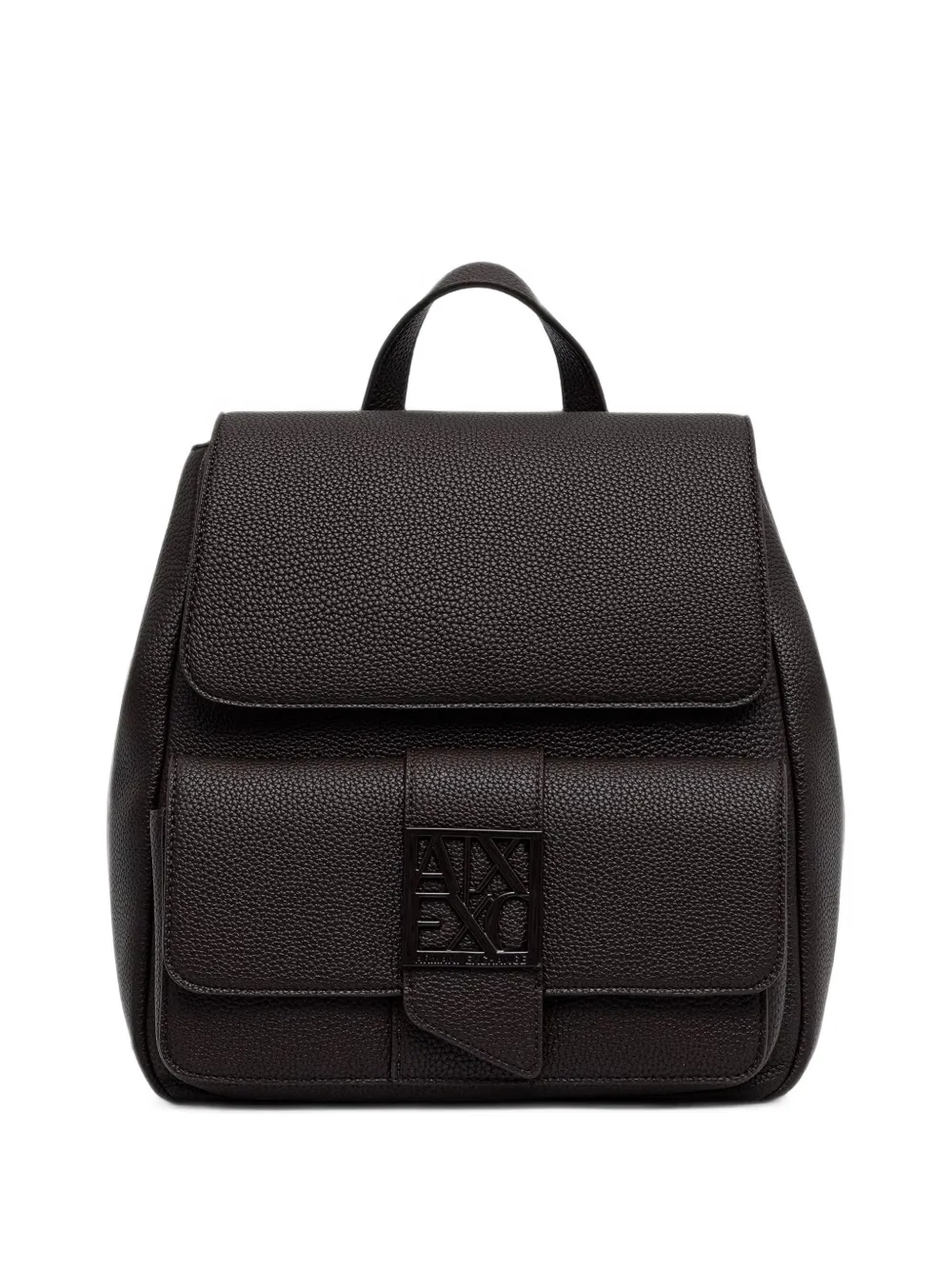 Armani Exchange logo-plaque pebbled backpack Bruin