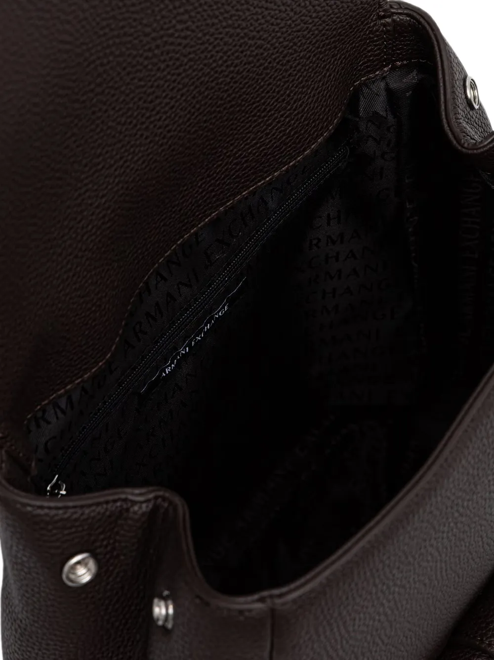 Armani Exchange logo-plaque pebbled backpack Bruin
