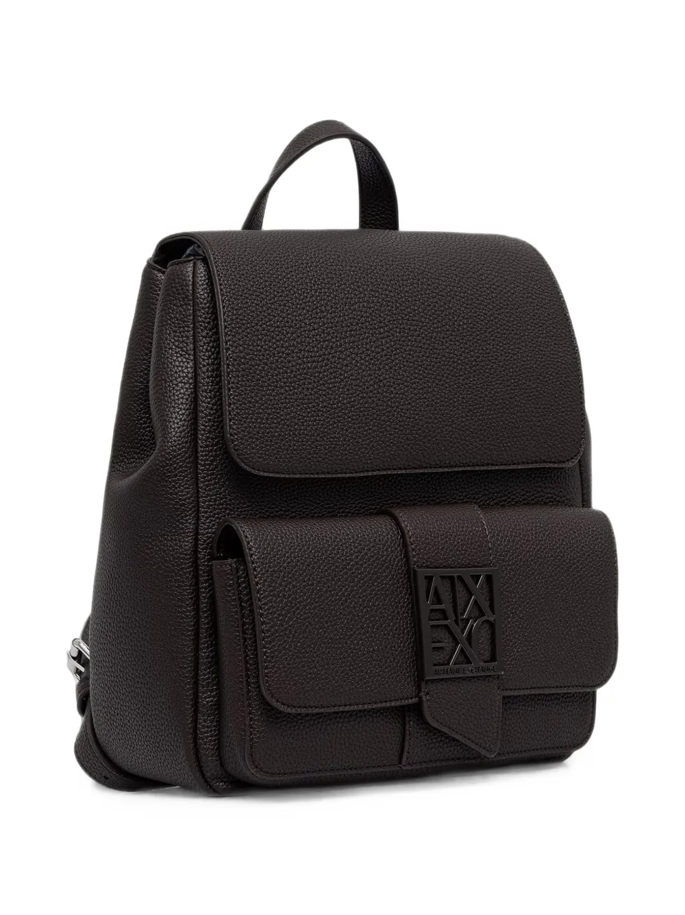 Armani Exchange logo-plaque pebbled backpack Bruin