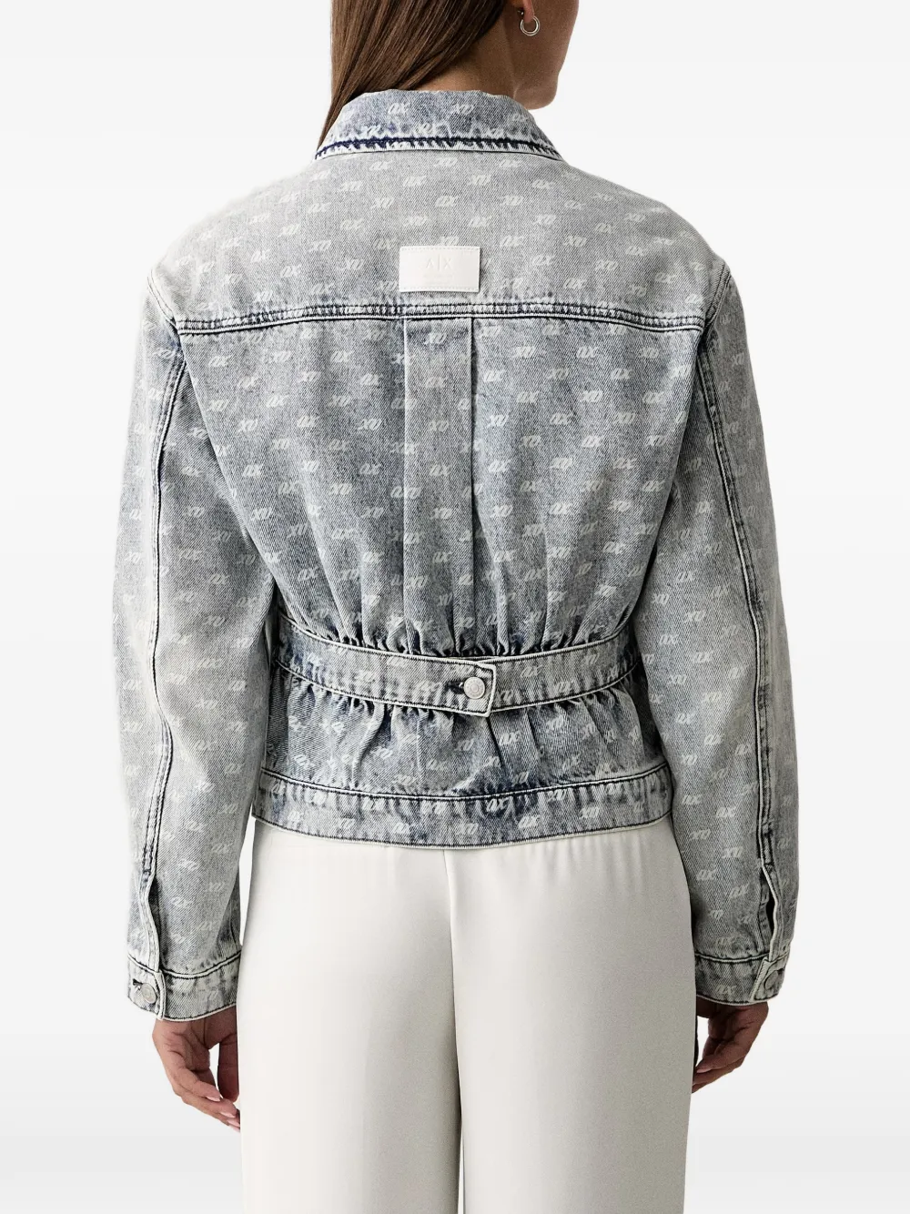 Armani Exchange Denim jack met logoprint Blauw