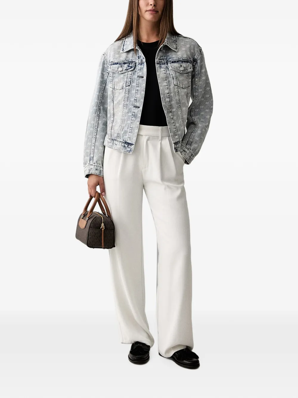 Armani Exchange Denim jack met logoprint Blauw