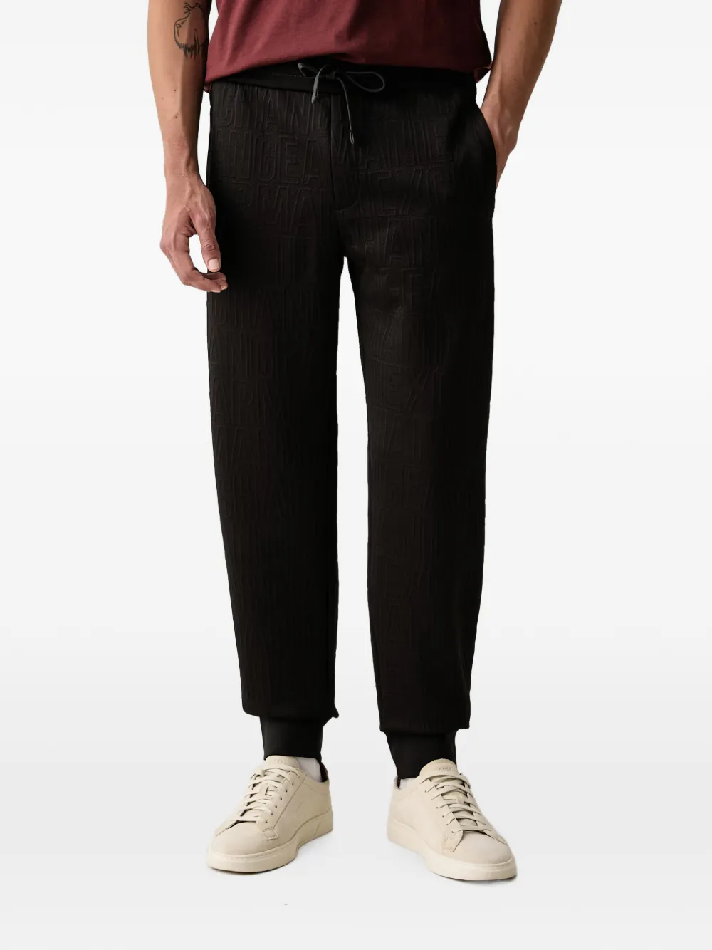 Armani Exchange logo-jacquard track pants - Nero