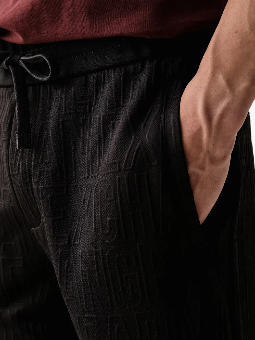 Armani Exchange Trainingsbroek met logo jacquard Zwart