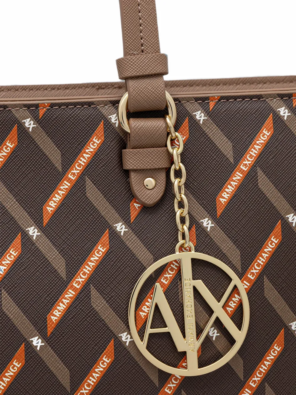 Armani Exchange Shopper met logoprint Bruin