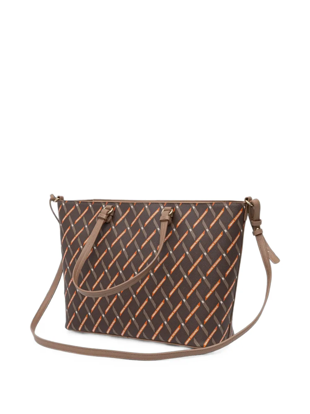 Armani Exchange Shopper met logoprint Bruin