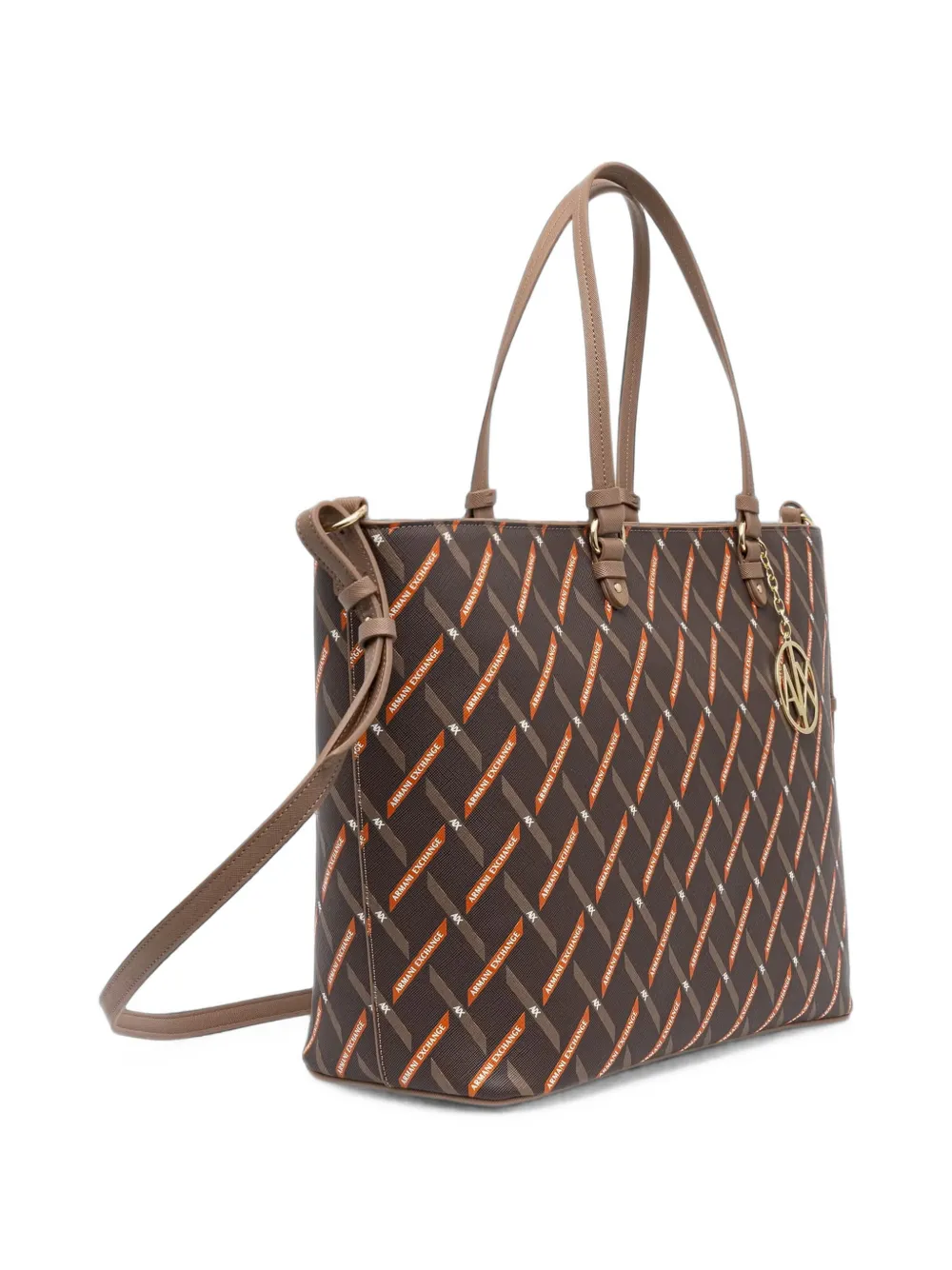 Armani Exchange Shopper met logoprint Bruin