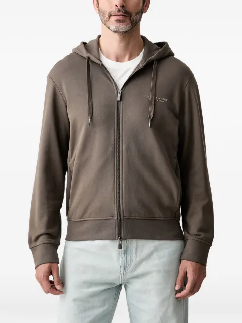Armani Exchange logo-print zip-up hoodie