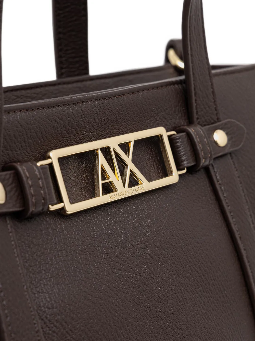 Armani Exchange Handtas met textuur en logo-plakkaat Bruin