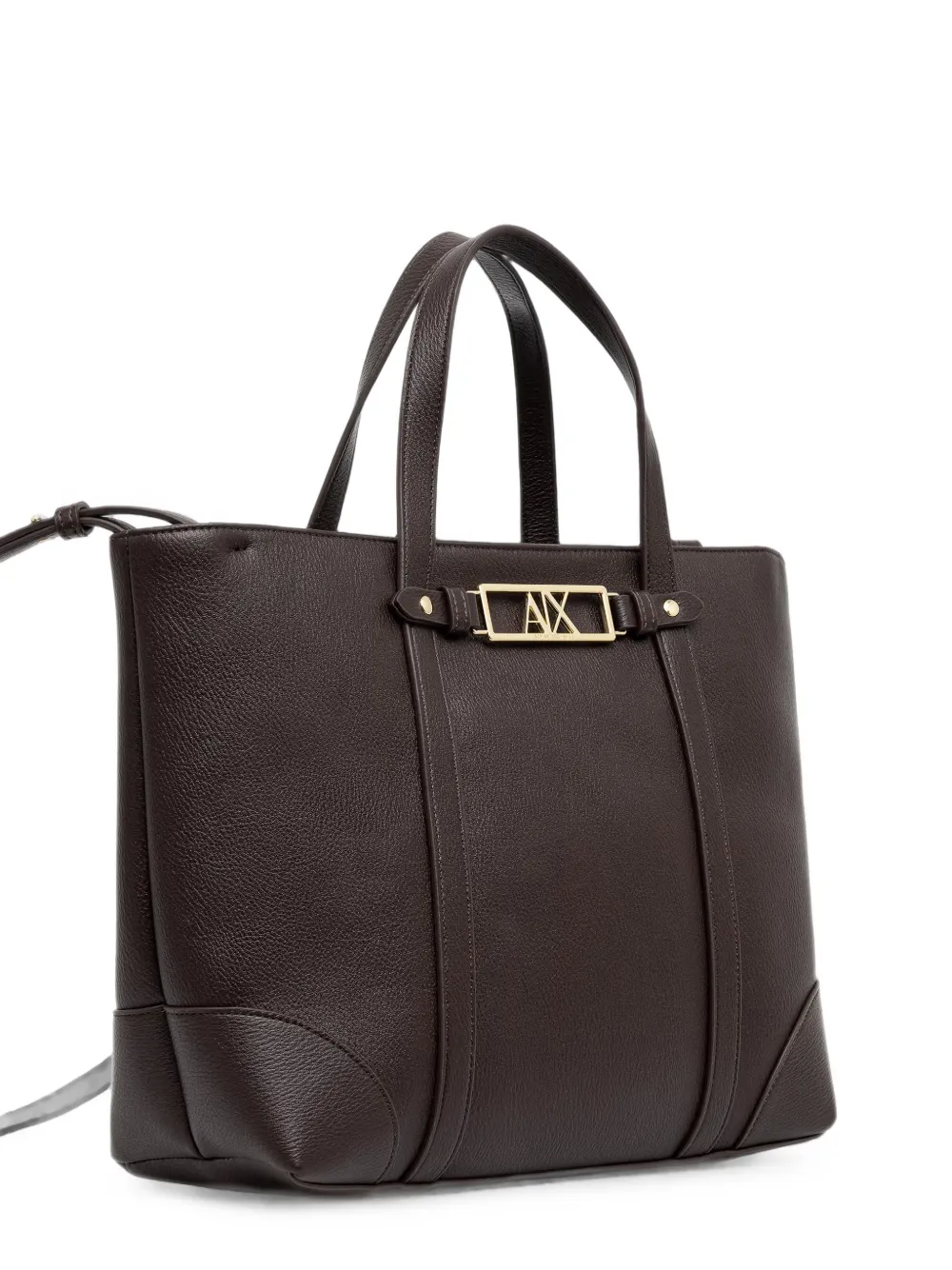 Armani Exchange Handtas met textuur en logo-plakkaat Bruin