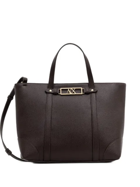 Armani Exchange logo-plaque grained handbag