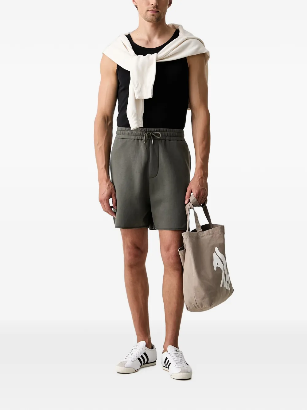 Armani Exchange Shorts met logopatch Grijs