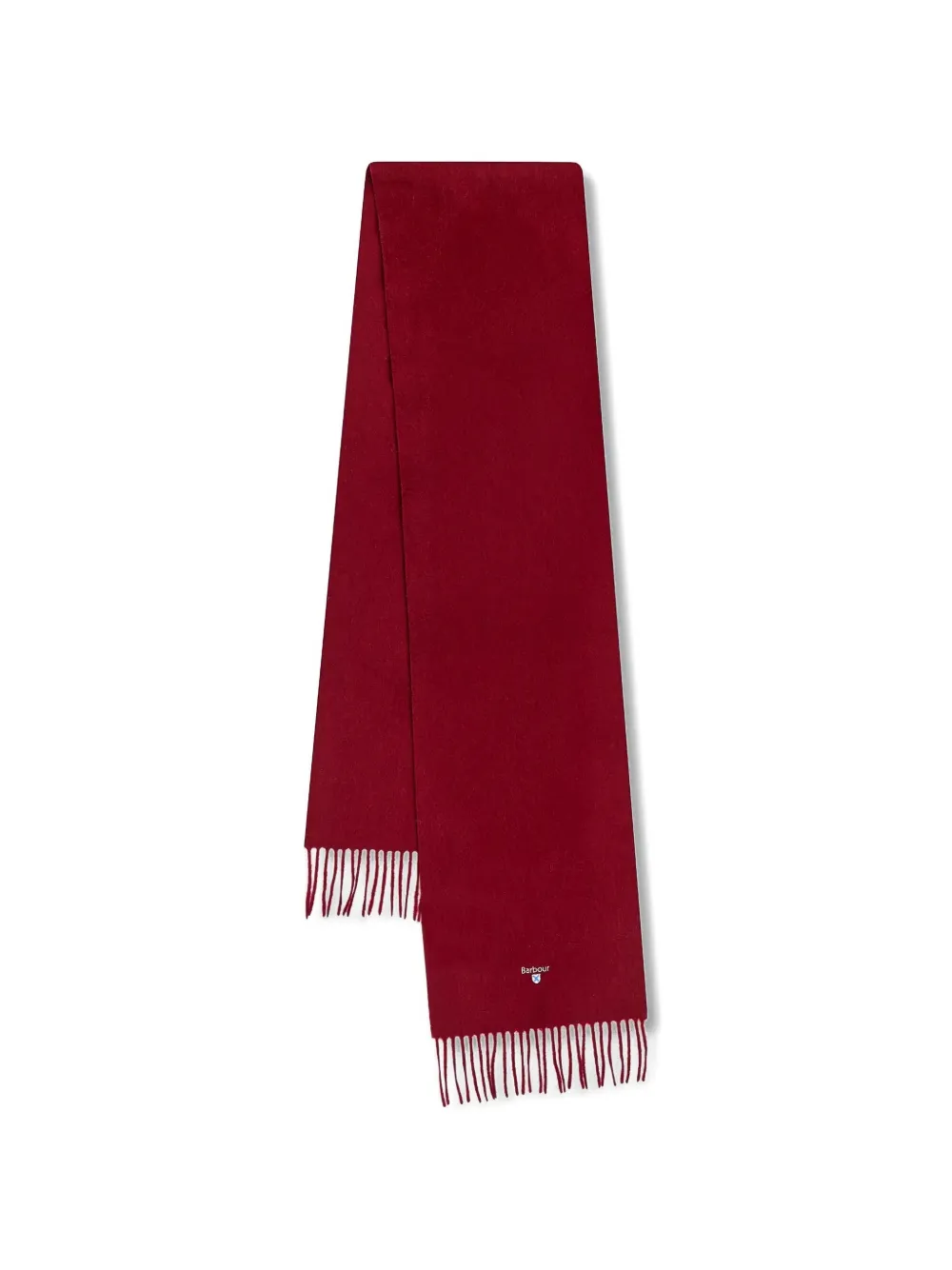 Barbour logo-embroidered fringed scarf