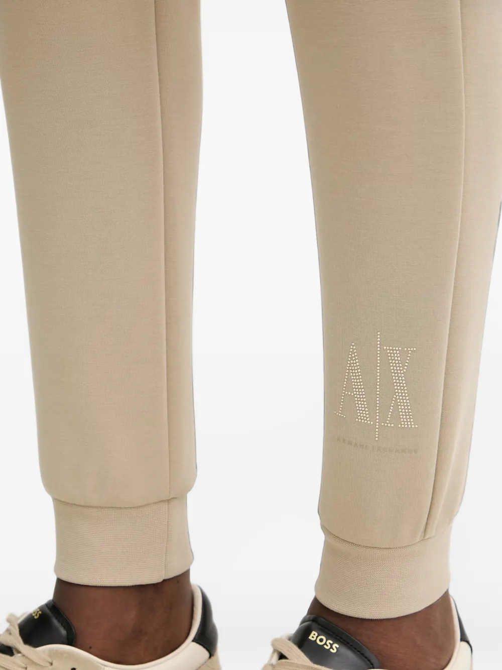 Armani Exchange Trainingsbroek verfraaid met logo Beige