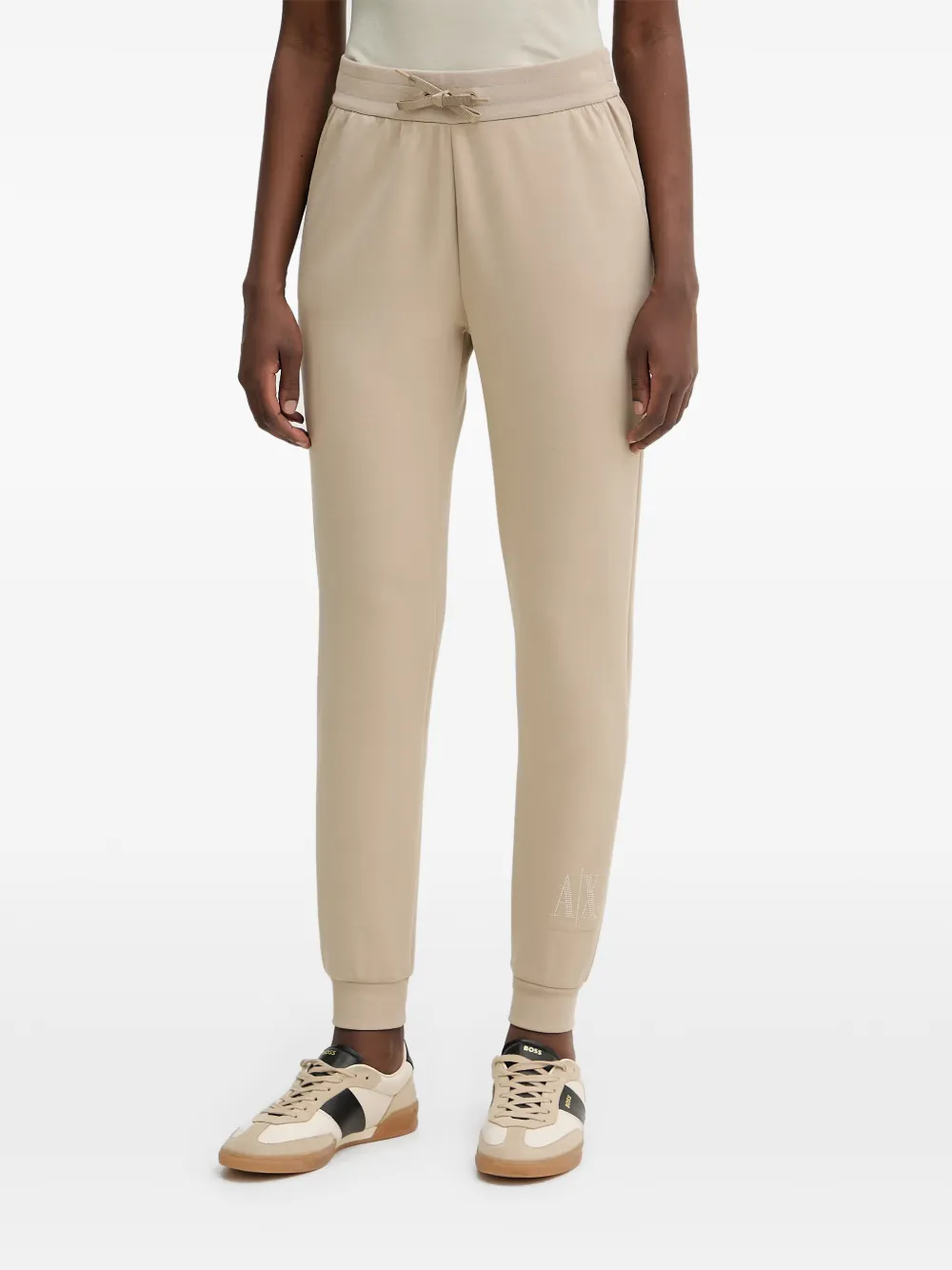 Armani Exchange Trainingsbroek verfraaid met logo Beige