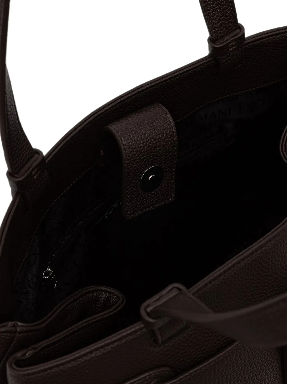 Armani Exchange Shopper met logoplakkaat en effect Bruin