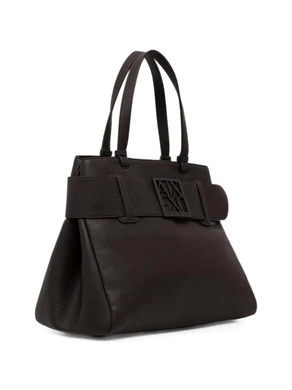 Armani Exchange Shopper met logoplakkaat en effect Bruin