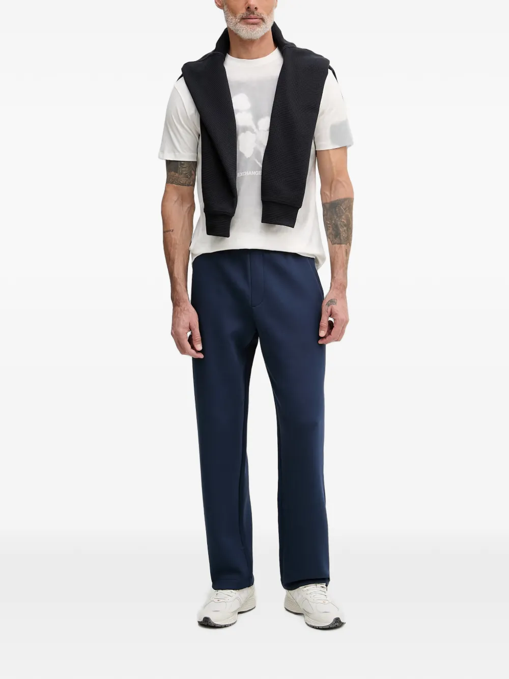 Armani Exchange Trainingsbroek met trekkoord in de zoom Blauw