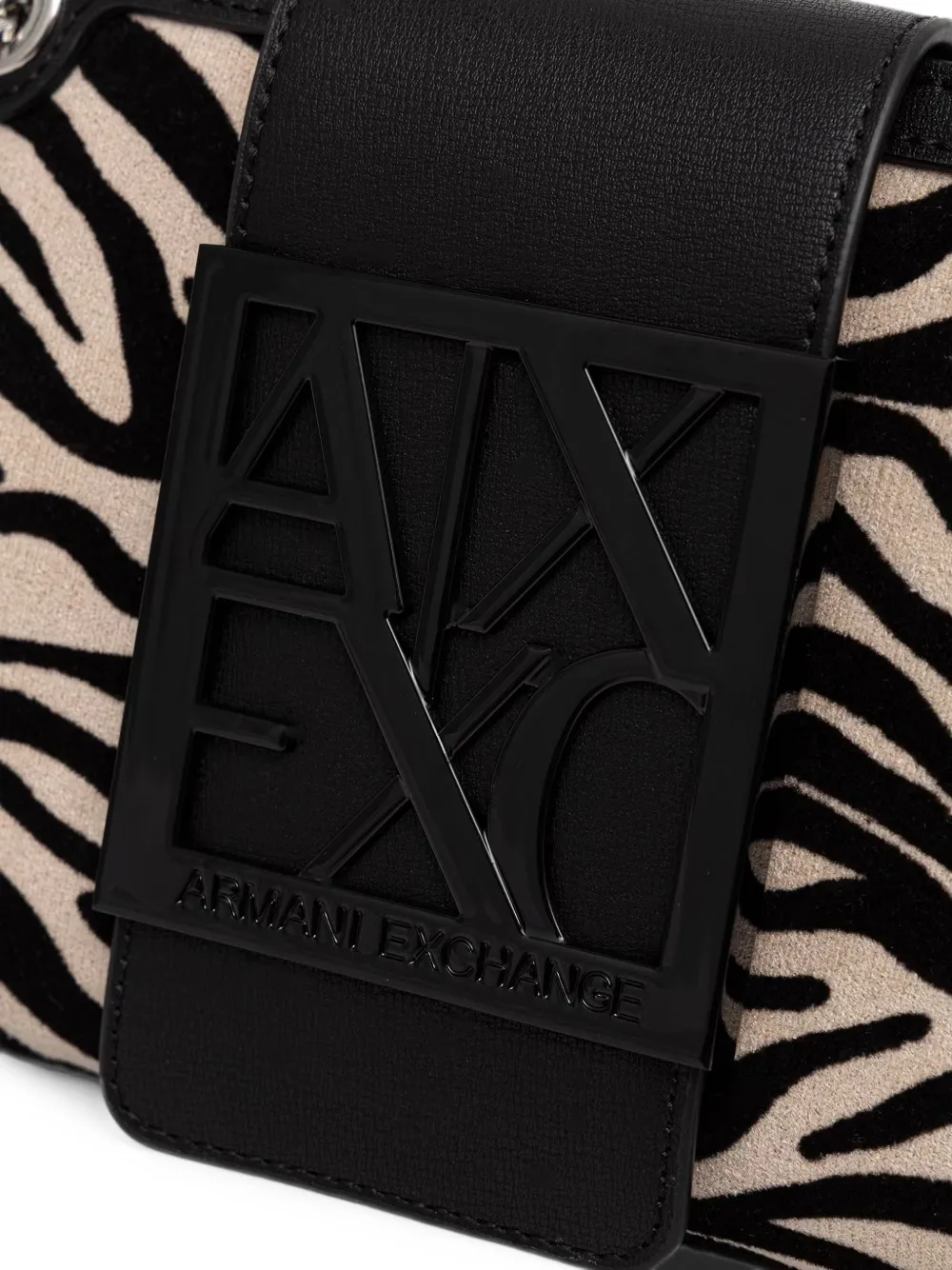 Armani Exchange Mini-tas met zebraprint Zwart