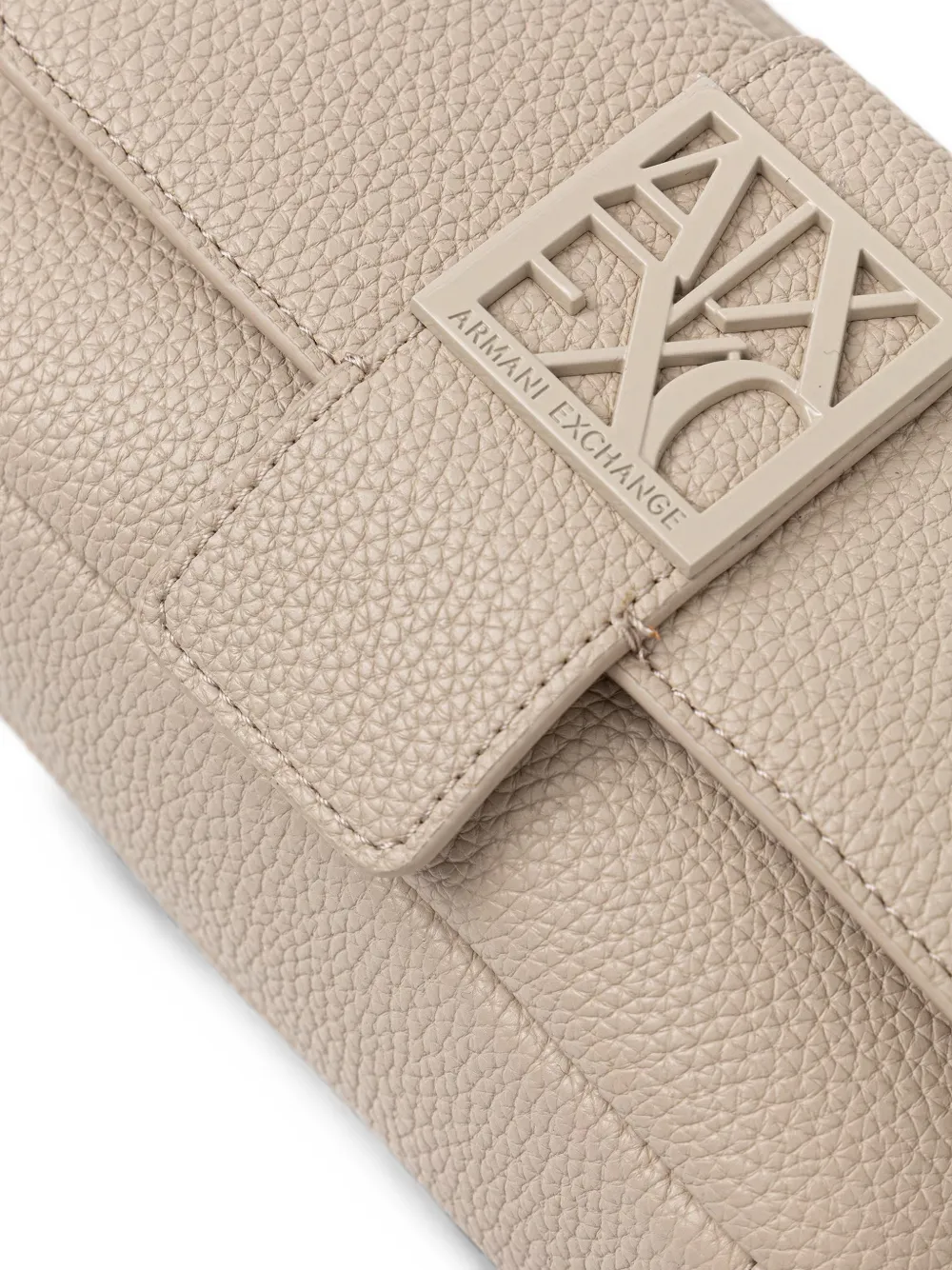 Armani Exchange Camera mini-tas met textuur en logo-plakkaat Beige