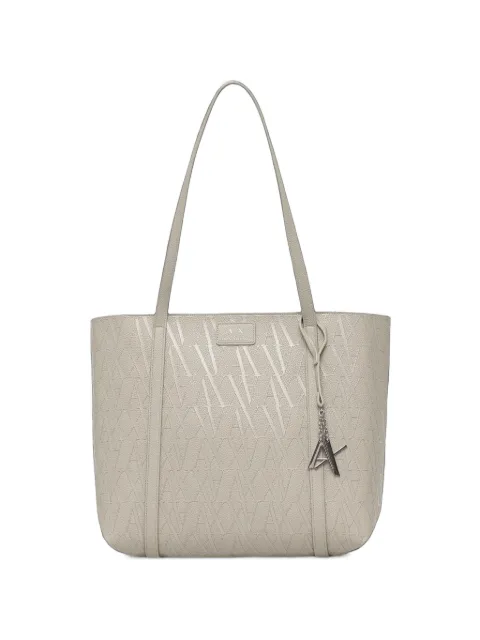 Armani Exchange monogram-embossed logo-plaque tote bag