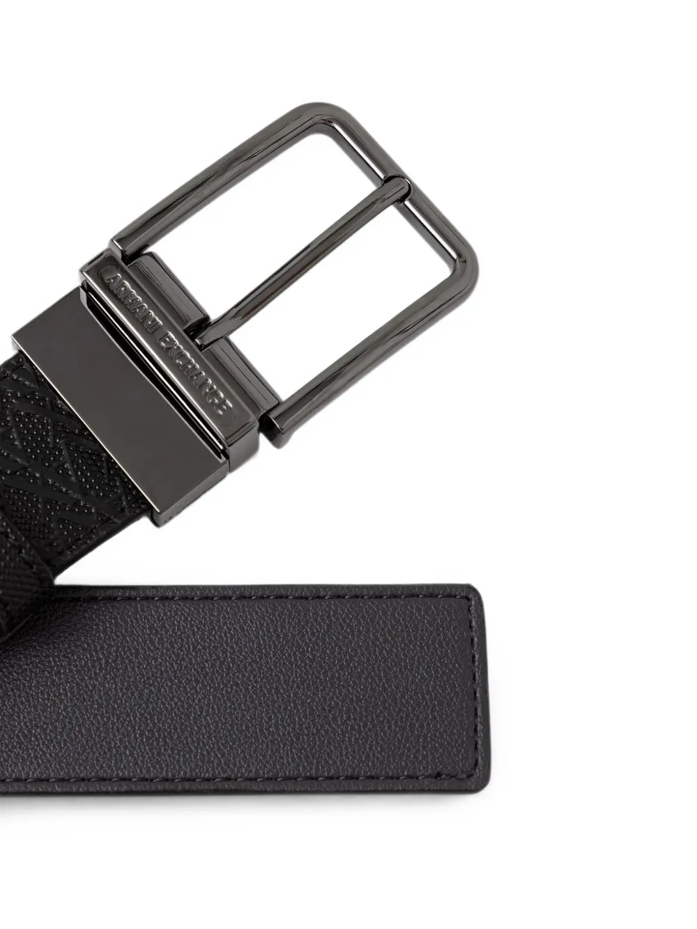 Armani Exchange Omkeerbare riem met logo-reliëf Zwart