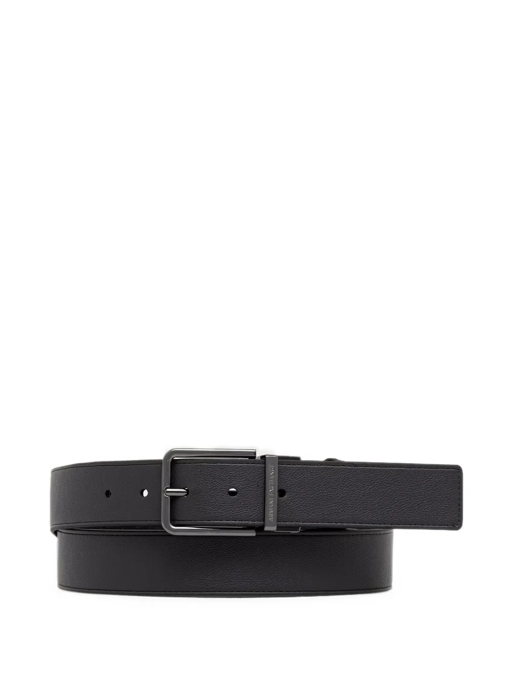 Armani Exchange Omkeerbare riem met logo-reliëf Zwart