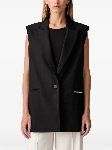 Armani Exchange logo-print sleeveless blazer