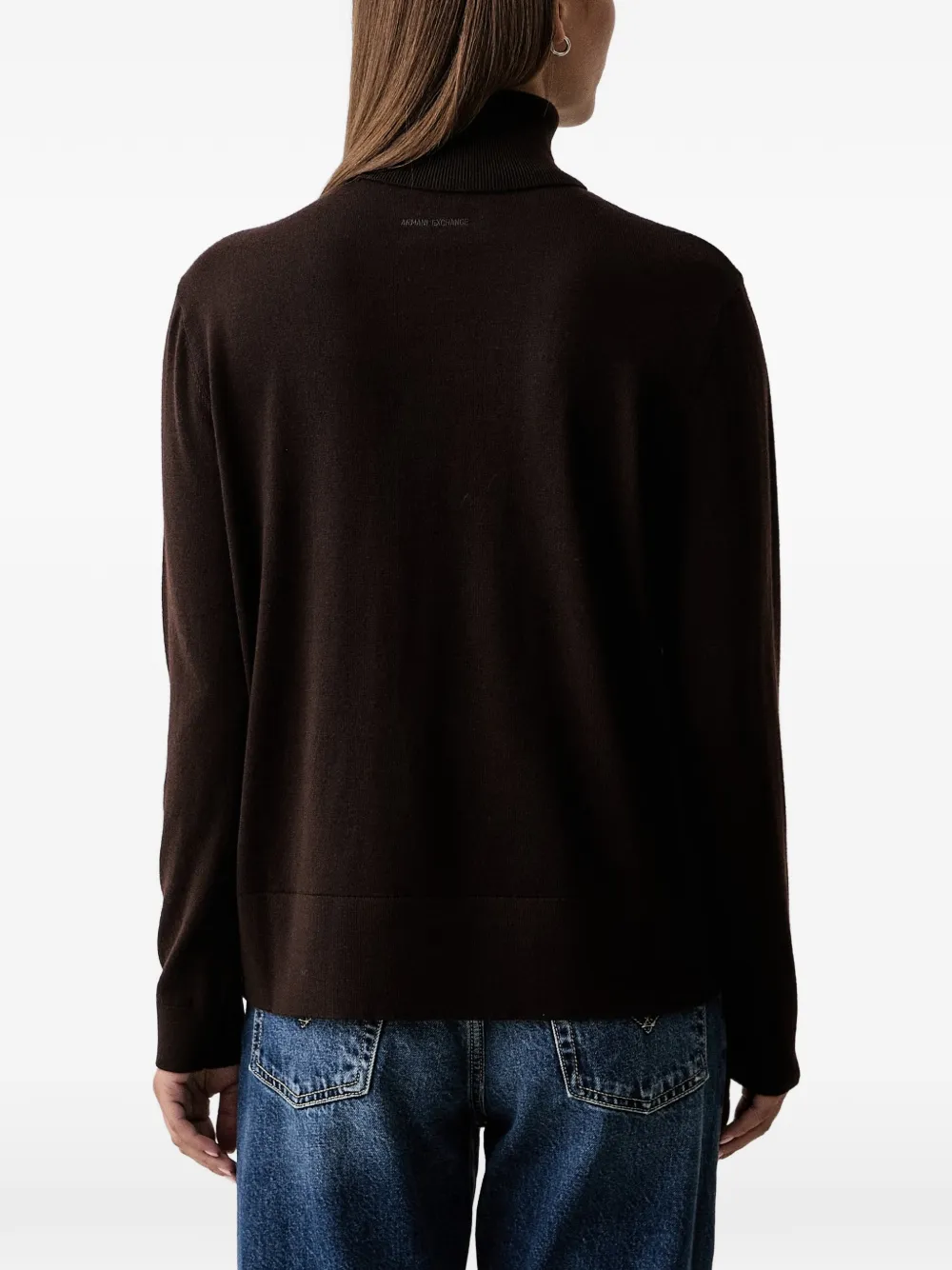 Armani Exchange Coltrui met logo-intarsia Bruin