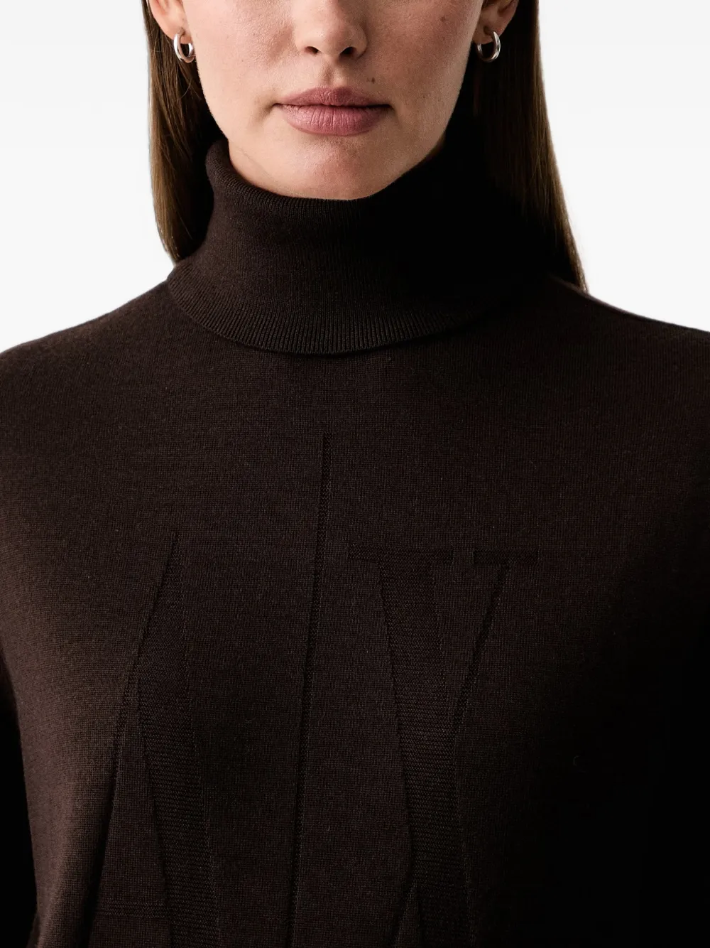 Armani Exchange Coltrui met logo-intarsia Bruin