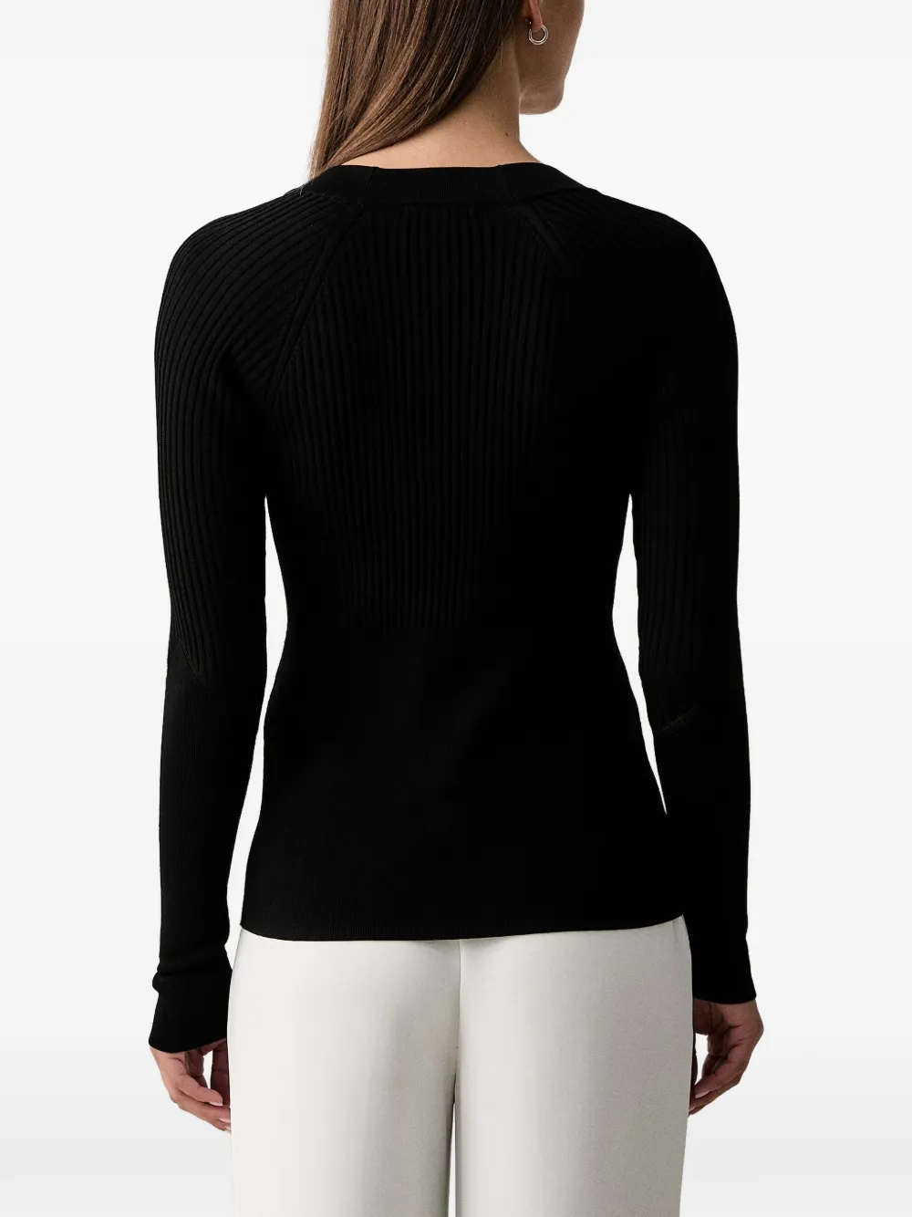 Armani Exchange Ribgebreid vest Zwart