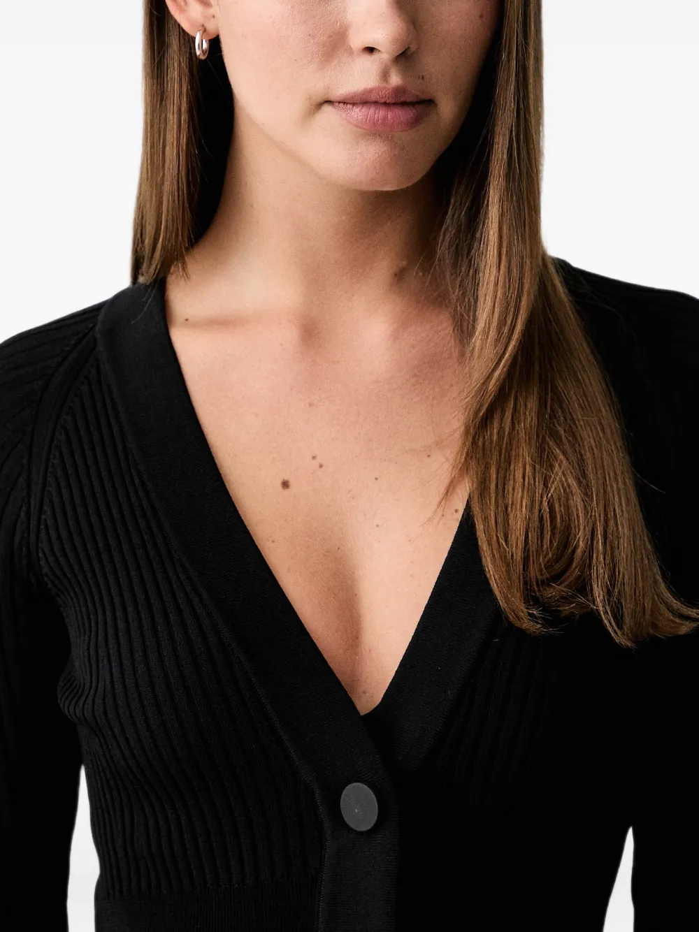 Armani Exchange Ribgebreid vest Zwart