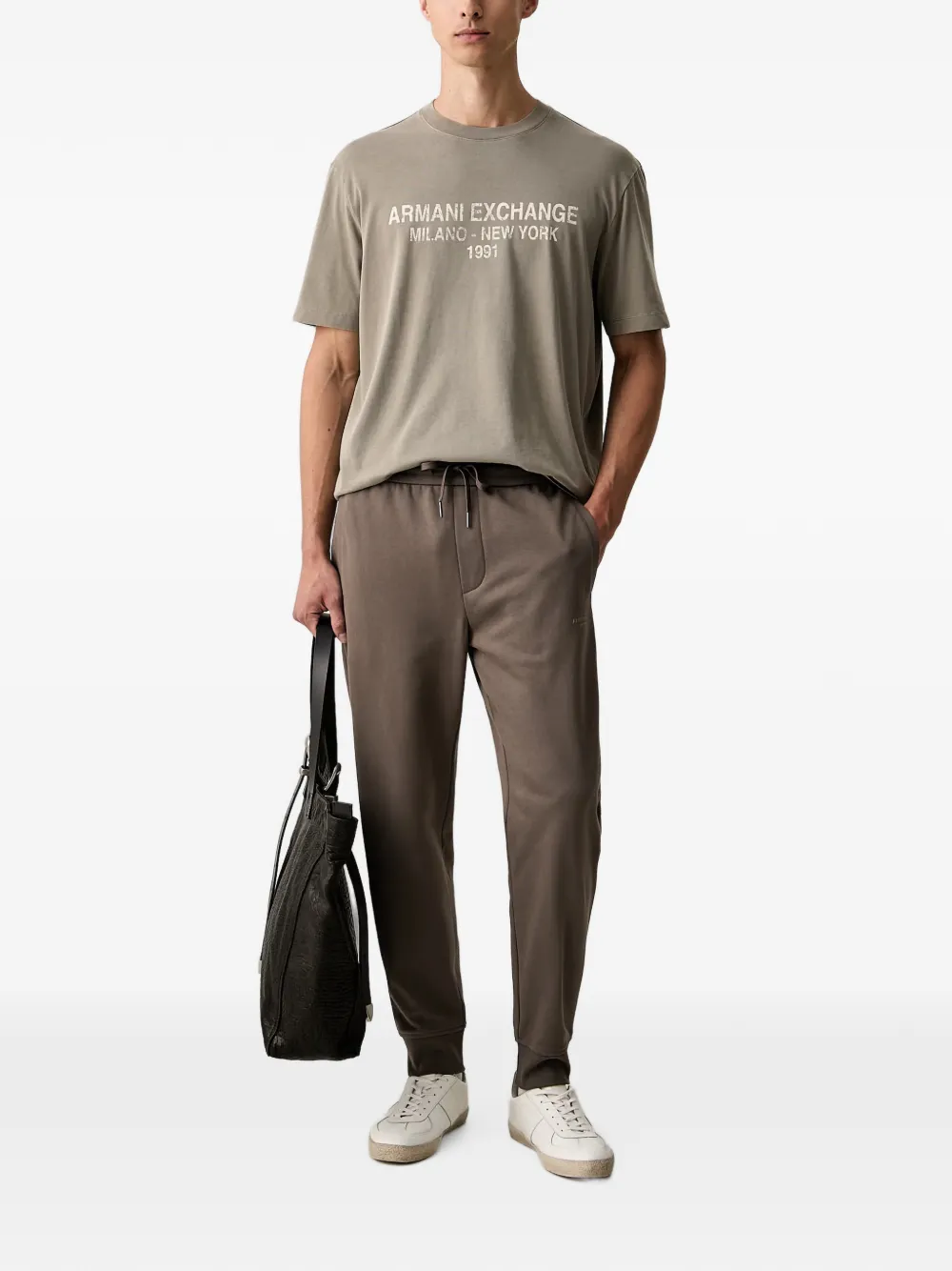 Armani Exchange Trainingsbroek met logoprint Bruin