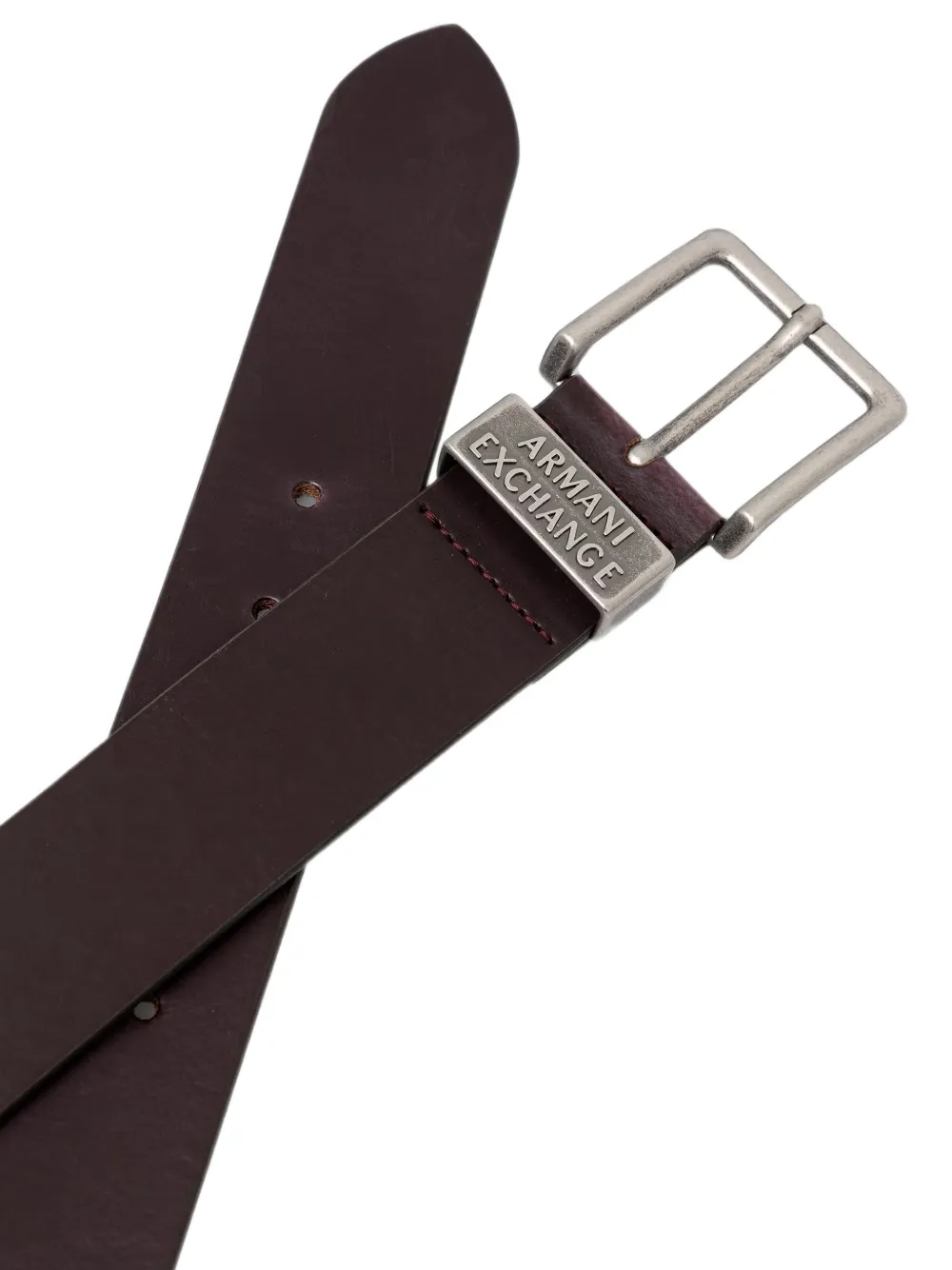 Armani Exchange Gespriem met gegraveerd logo Bruin