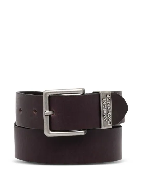 Armani Exchange logo-engraved buckle belt