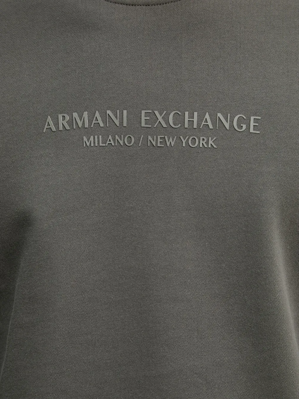 Armani Exchange logo-print crew-neck sweatshirt Groen