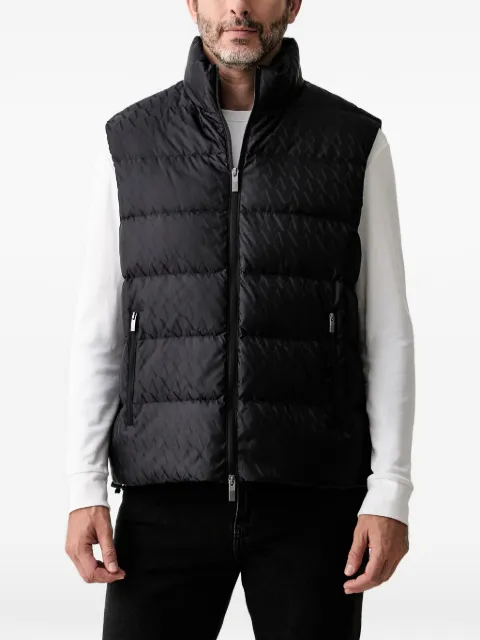 Armani Exchange monogram-print quilted gilet
