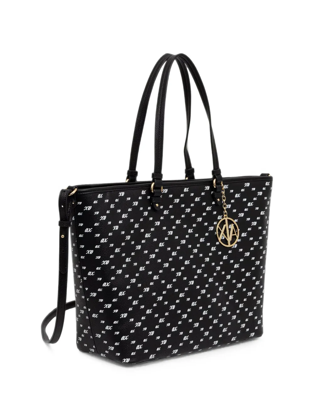 Armani Exchange logo-print tote bag Zwart