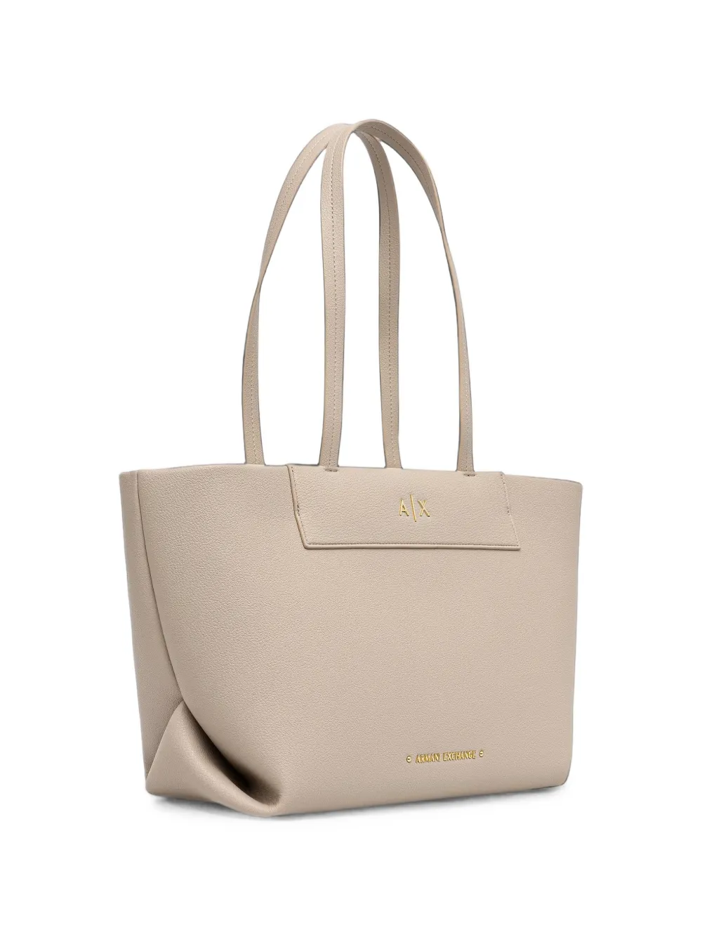 Armani Exchange Shopper met logoplakkaat Beige