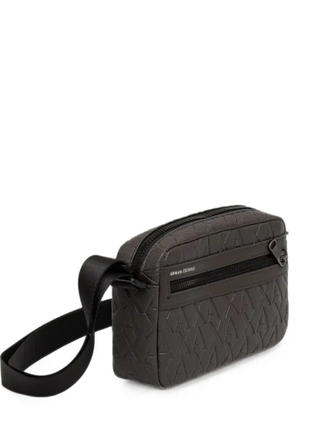 Armani Exchange monogram-debossed messenger bag