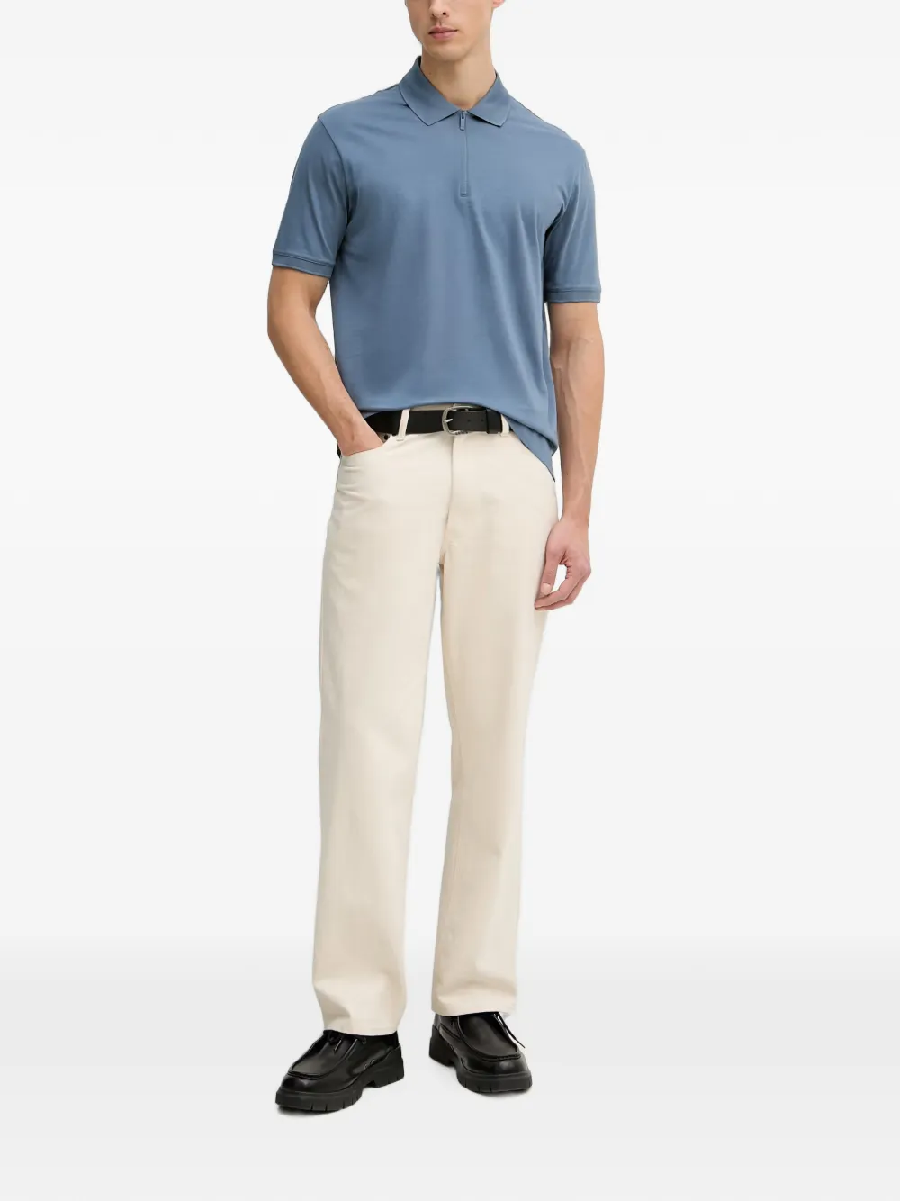 Armani Exchange Poloshirt met rits Blauw