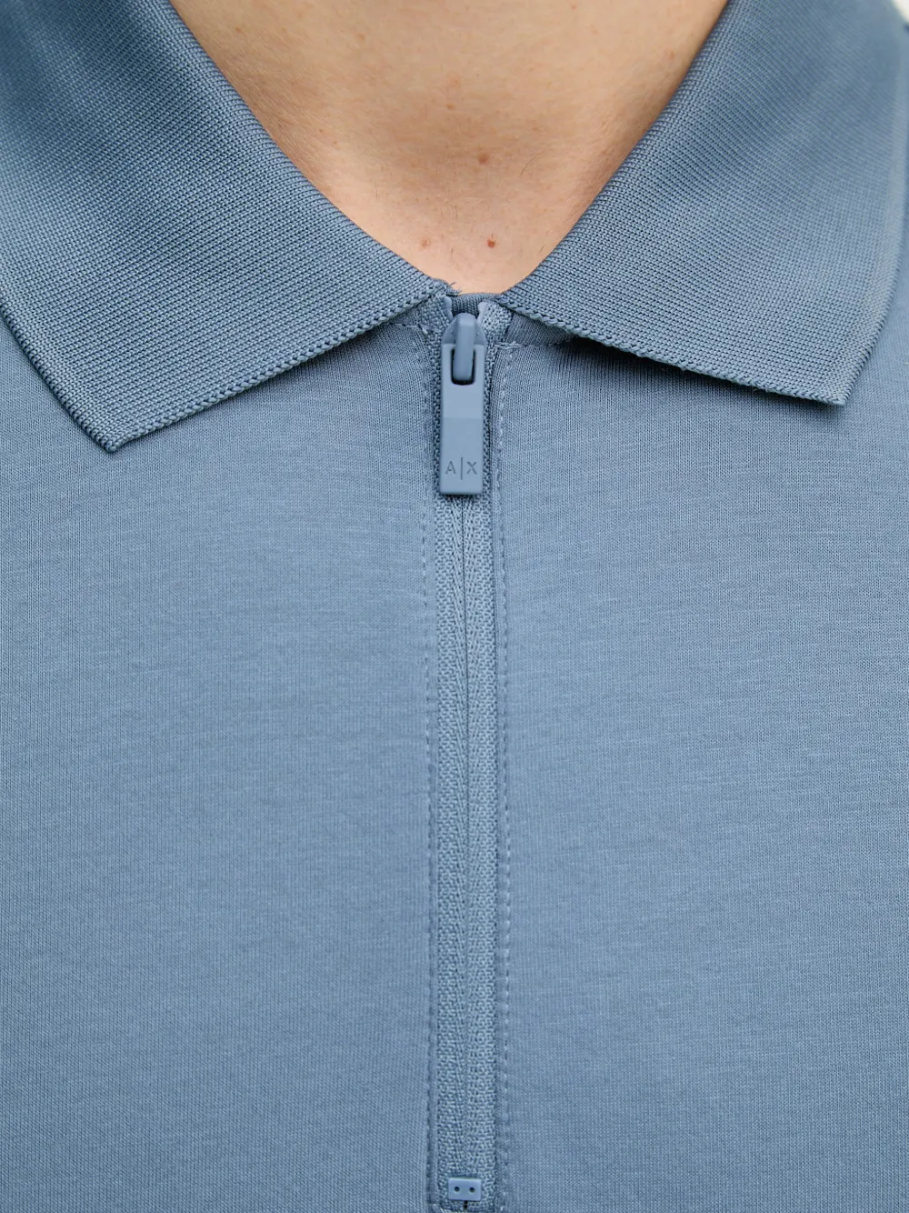Armani Exchange Poloshirt met rits Blauw