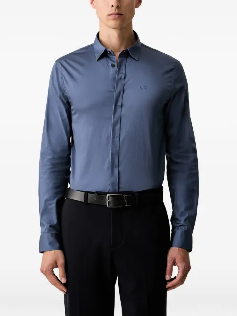 Armani Exchange logo-embroidered slim-fit shirt