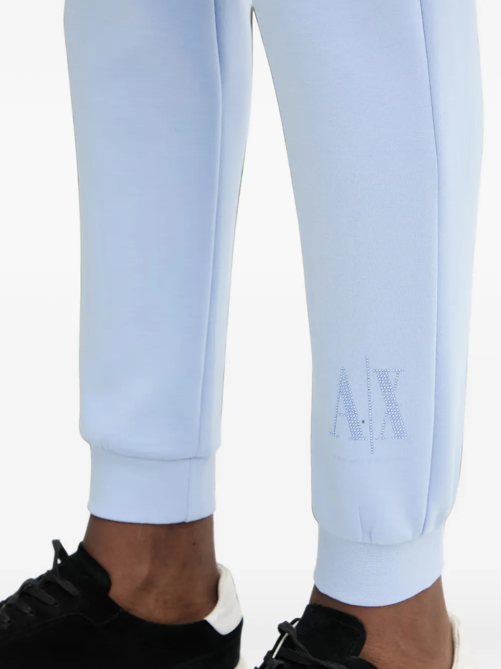 Armani Exchange Trainingsbroek met logo van stras Blauw