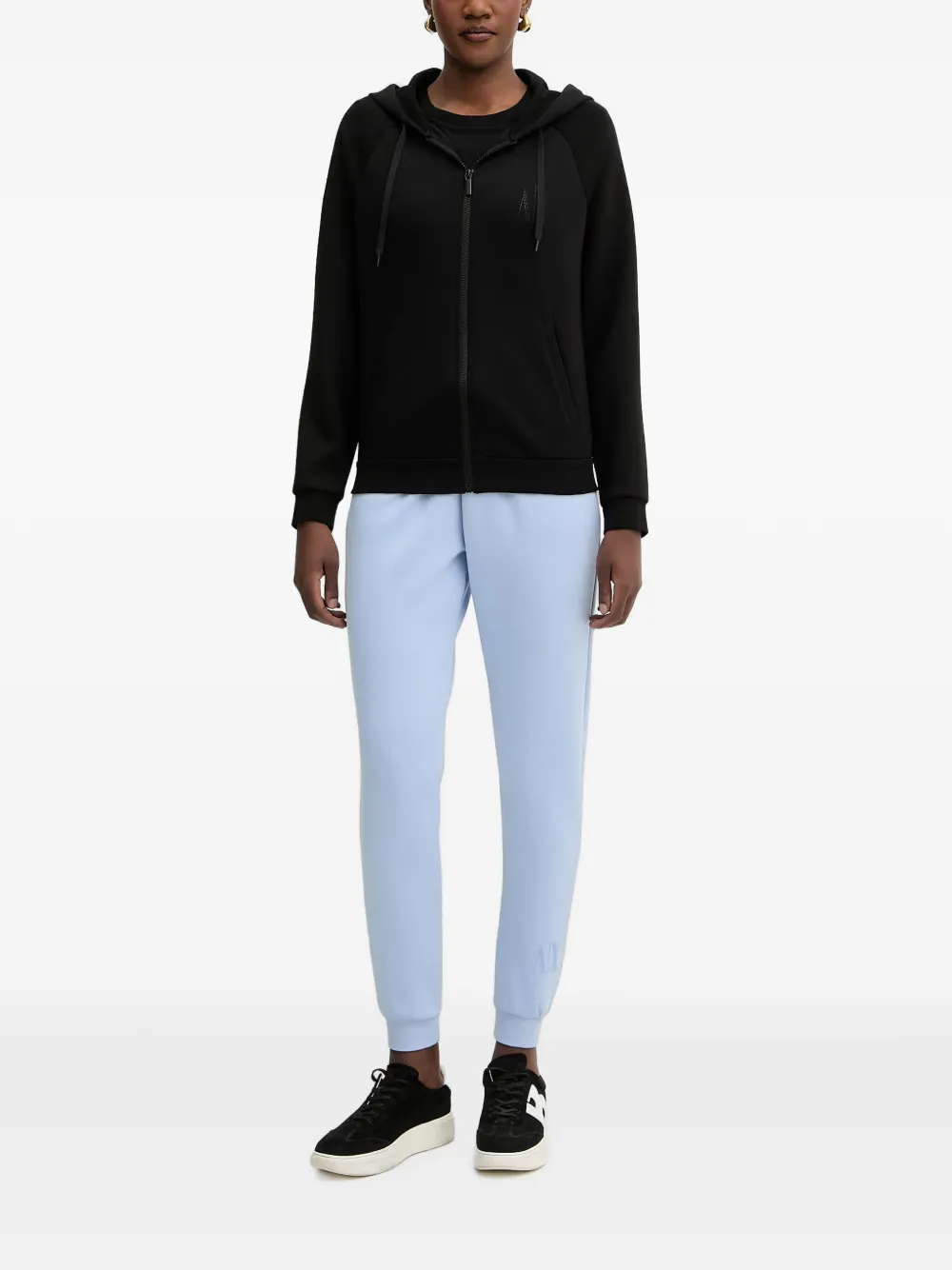 Armani Exchange Trainingsbroek met logo van stras Blauw