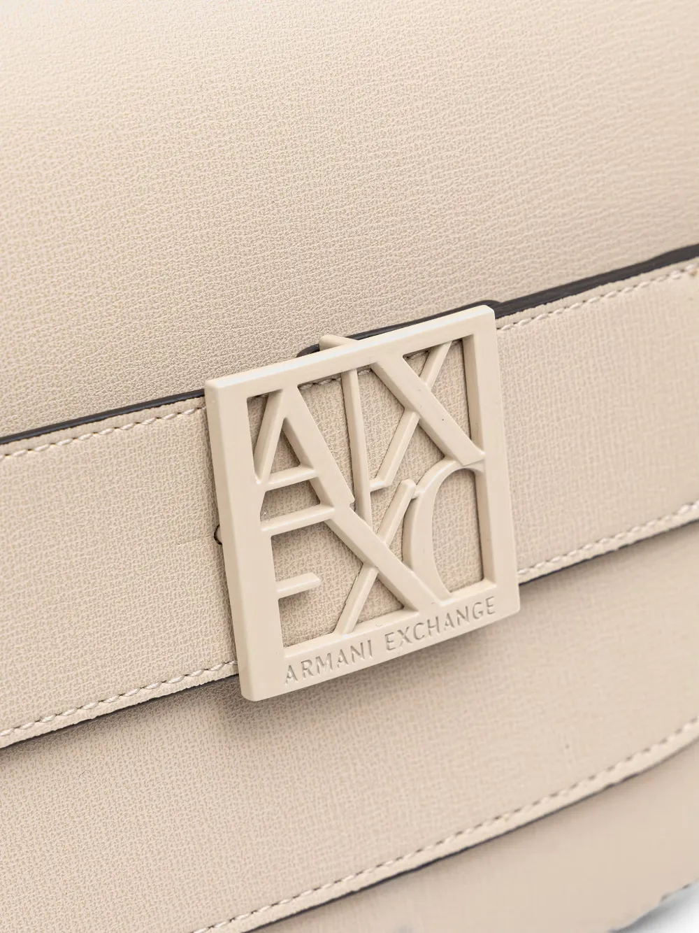 Armani Exchange Crossbodytas met logoplakkaat Beige