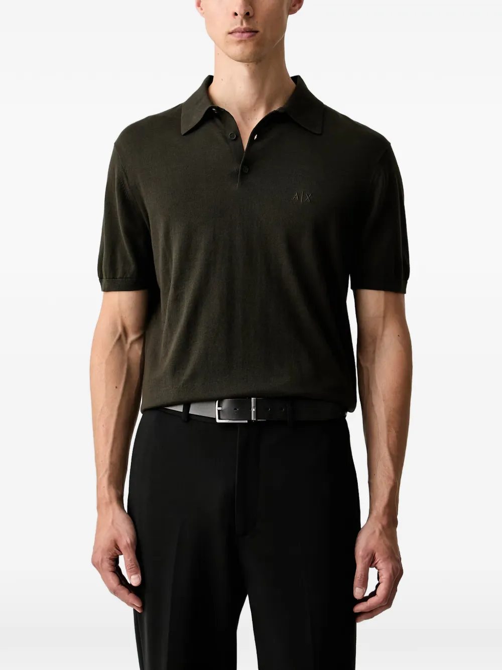 Armani Exchange logo-embroidered polo shirt - Verde