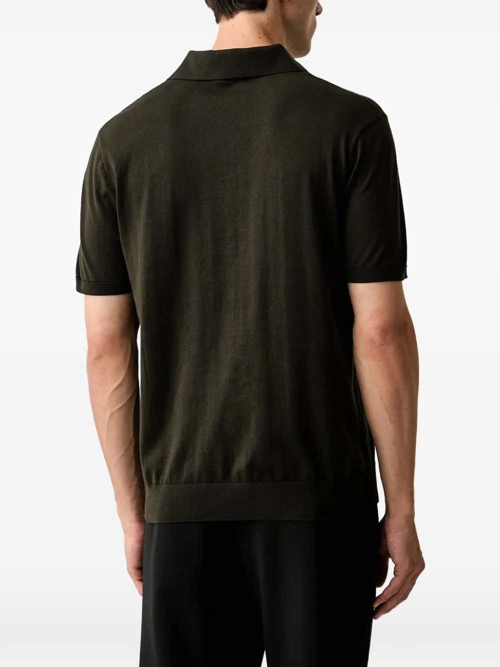 Armani Exchange logo-embroidered polo shirt Groen