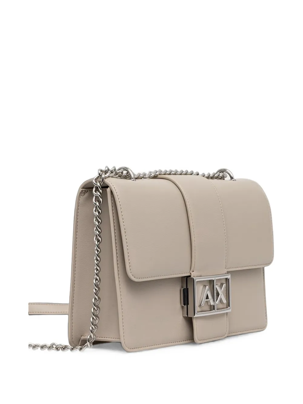 Armani Exchange Crossbodytas met logo-plakkaat en kettingband Wit